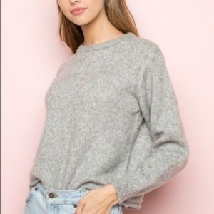 Grey fuzzy brandy Melville sweater